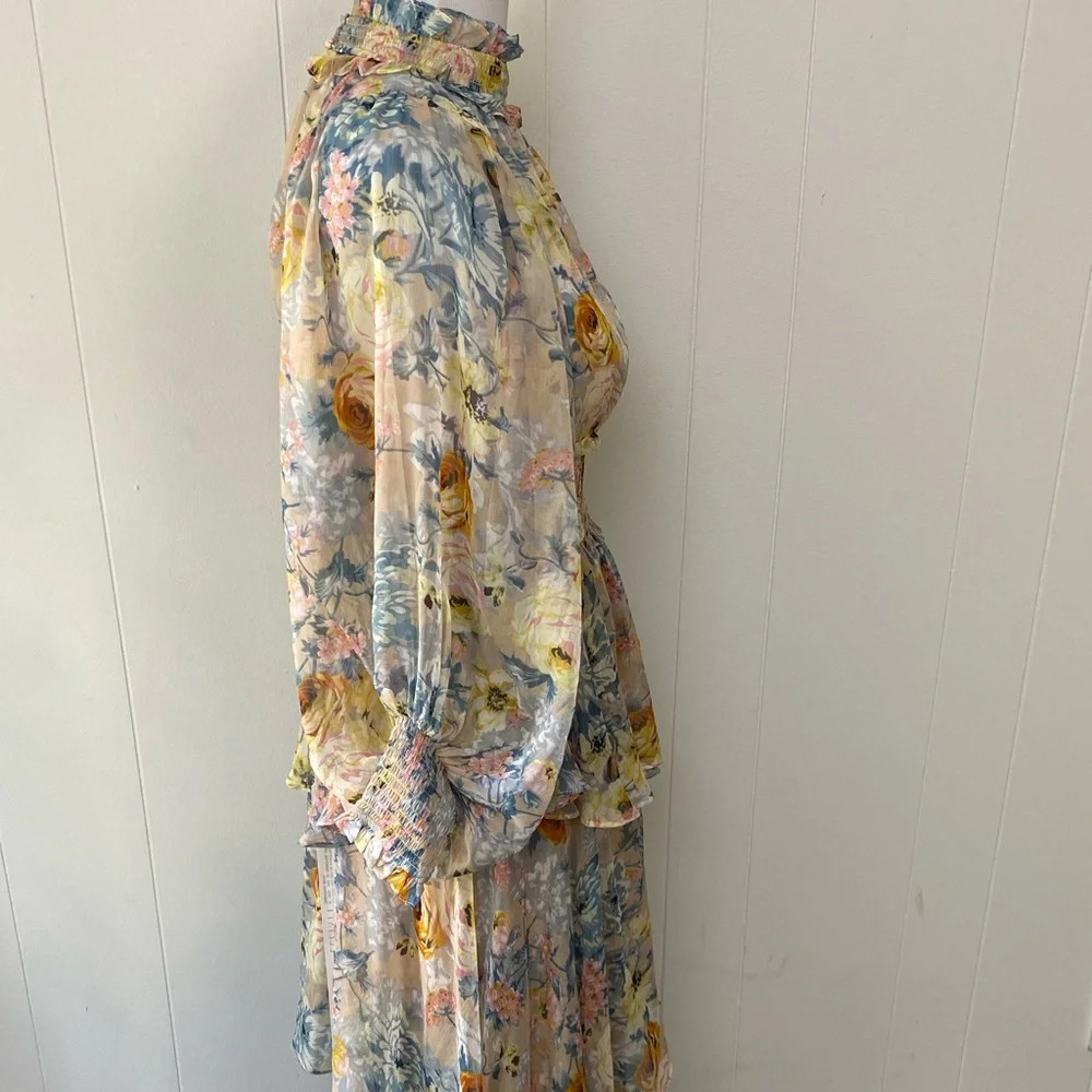 Revolve ELLIATT Astrid Dress Sz. M Chiffon Flowy Gown Floral Midi NWT $251 msrp - Picture 6 of 16